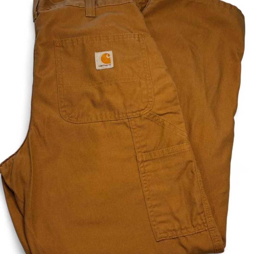 Carhartt 383-51 Lightweight Dungaree Fit Canvas Work Pants Brown 32x30